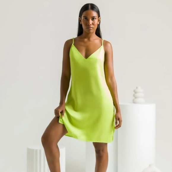 Ettitude Lime Green Bamboo Slip Dress - Picture 1 of 9